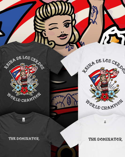 PRE-ORDER Inez "The Dominator" Tee - Black & White Bundle